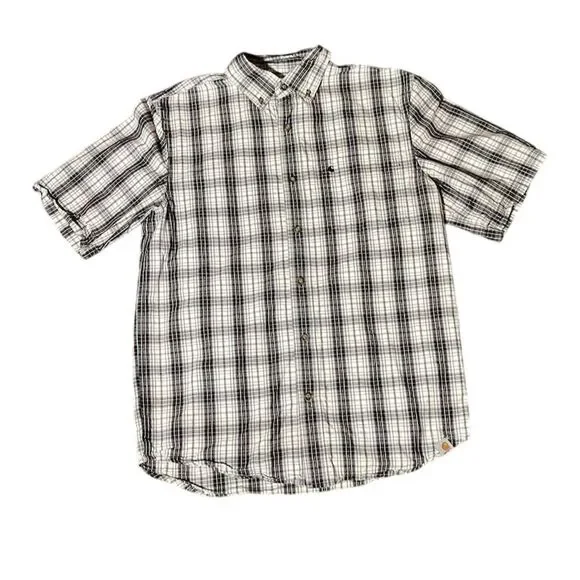 Carhartt Men's Plaid Short Sleeve Button-Up Shirt Size M - Picture 1 of 3